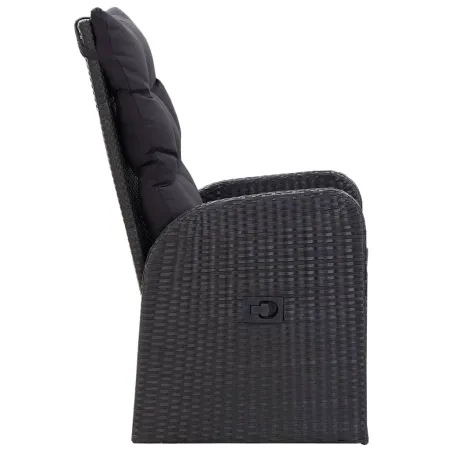 Ensemble à manger de jardin avec coussins 7 pcs Noir