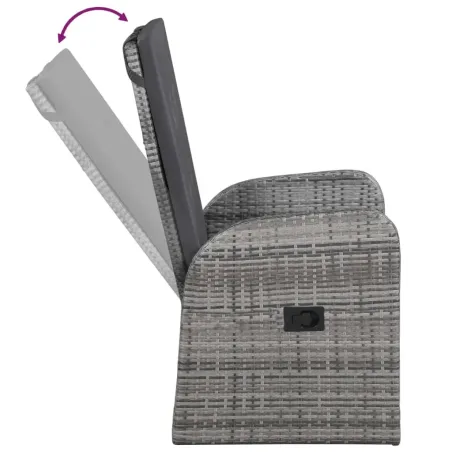 Ensemble à manger de jardin avec coussins 7 pcs Gris