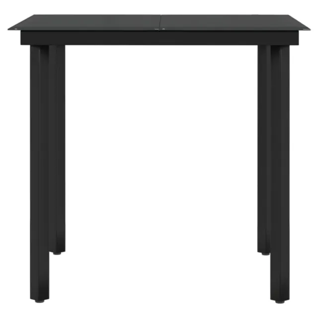 Ensemble à manger de jardin avec coussins 3 pcs noir