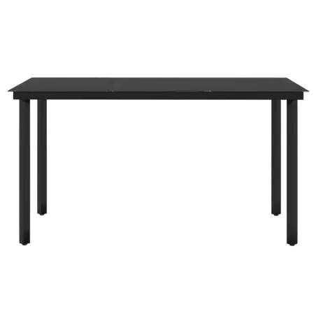 Ensemble à manger de jardin avec coussins 5 pcs Noir