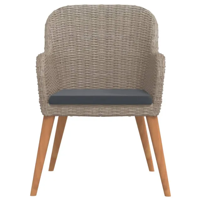 Ensemble à manger de jardin et coussins 7 pcs Marron