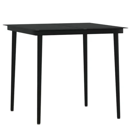 Ensemble à manger de jardin avec coussins 5 pcs Noir