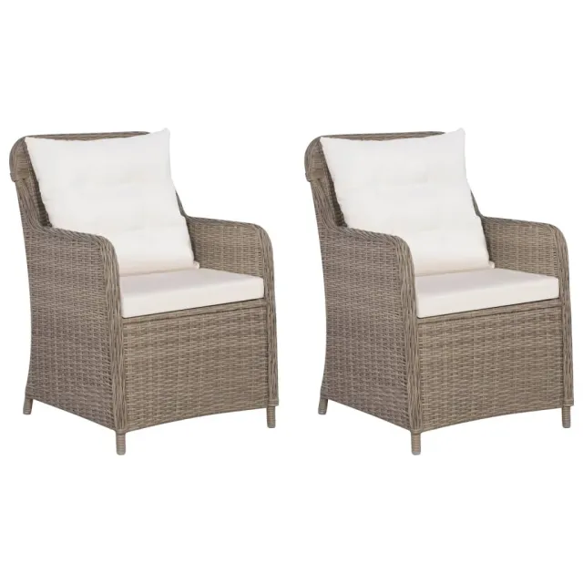 Ensemble à manger de jardin 3 pcs Marron