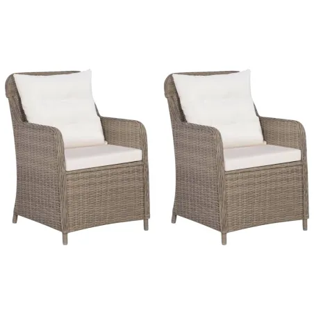 Ensemble à manger de jardin 3 pcs Marron