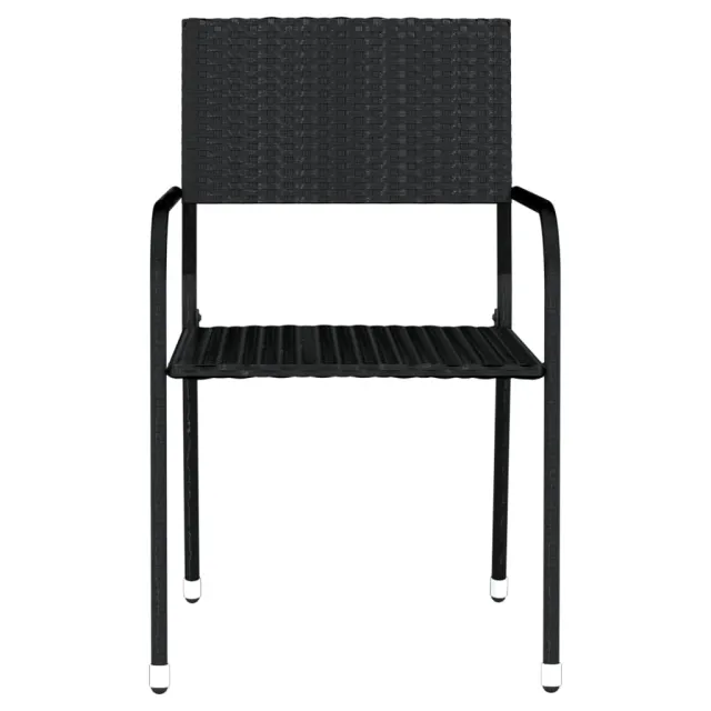 Ensemble à manger de jardin 3 pcs Noir