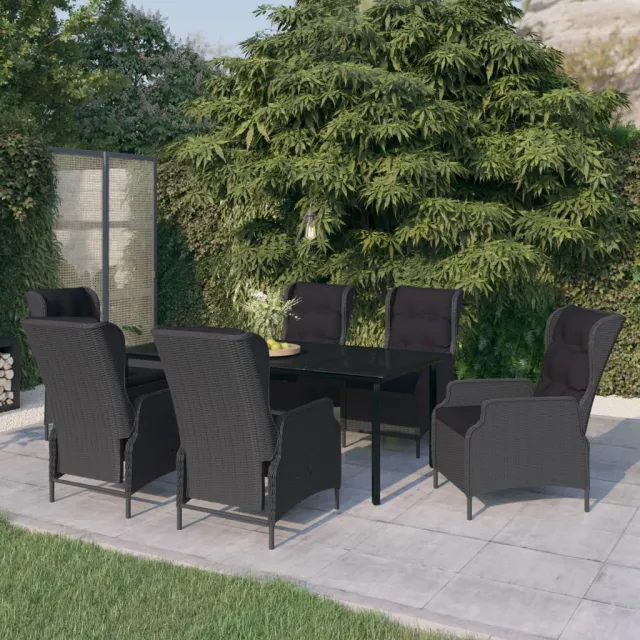 Ensemble à manger de jardin 7 pcs Gris foncé