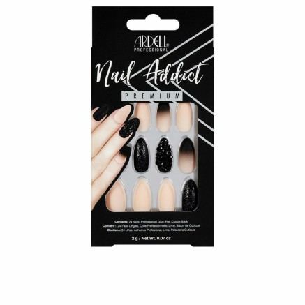 Kunstnagels Ardell Nail Addict Black Stud & Pink Ombre (24 pcs)