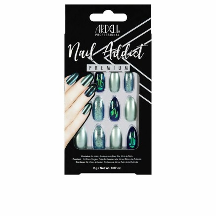 Kunstnagels Ardell Nail Addict Green Glitter Chrome (24 pcs)