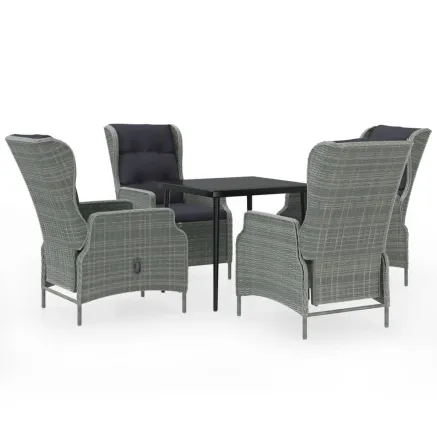 Ensemble à manger de jardin 5 pcs Gris clair 2