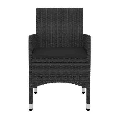 Ensemble à manger de jardin coussins 5 pcs Résine tressée Verre