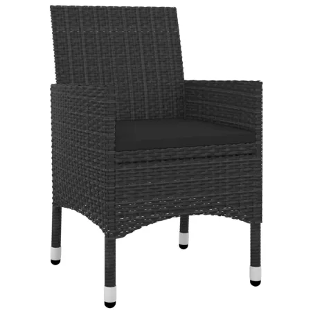 Ensemble à manger de jardin coussins 9 pcs Résine tressée Verre