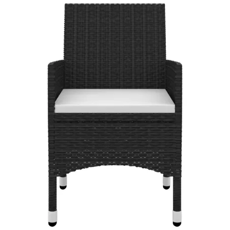 Ensemble à manger de jardin coussins 5 pcs Résine tressée Verre