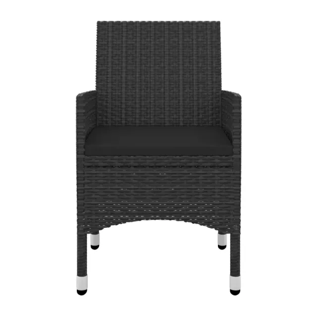 Ensemble à manger de jardin coussins 5 pcs Résine tressée Verre