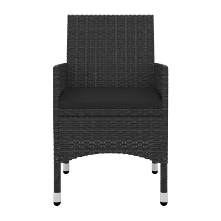 Ensemble à manger de jardin coussins 7 pcs Résine tressée Verre