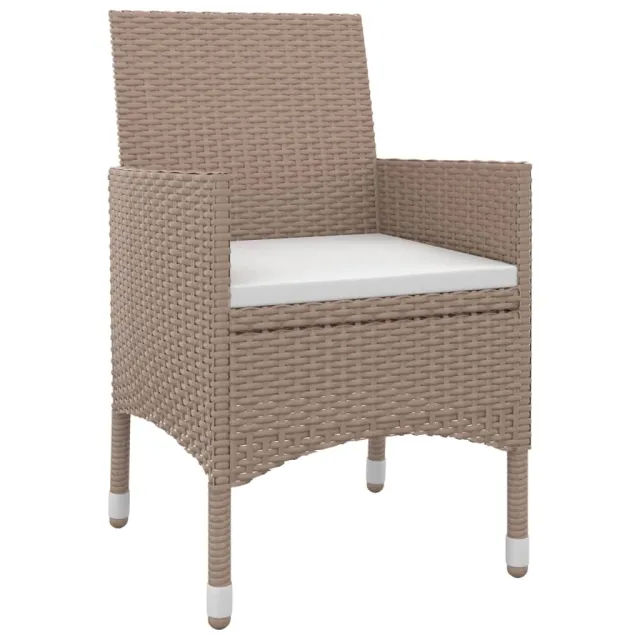 Ensemble à manger de jardin coussins 3 pcs Résine tressée Verre