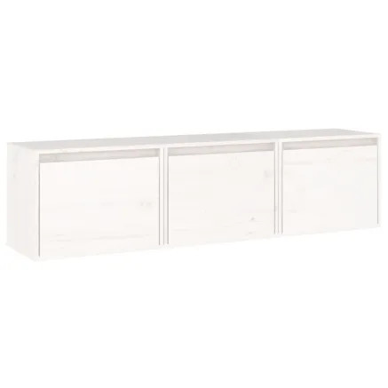 Meubles TV 3 pcs Blanc Bois massif de pin 2