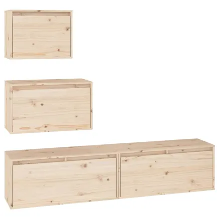 Meubles TV 4 pcs Bois massif de pin 2