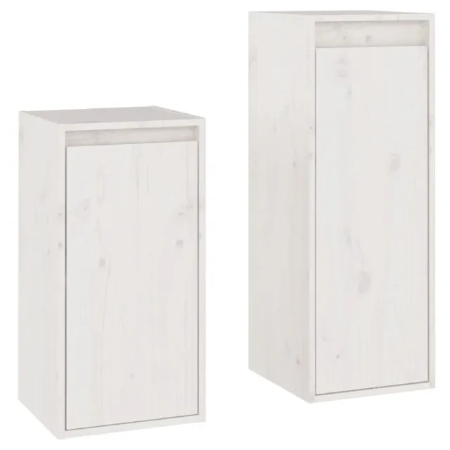Meubles TV 2 pcs Blanc Bois massif de pin