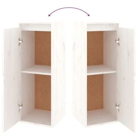 Meubles TV 2 pcs Blanc Bois massif de pin