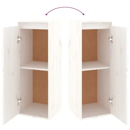 Meubles TV 3 pcs Blanc Bois massif de pin