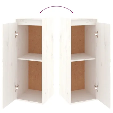 Meubles TV 6 pcs Blanc Bois massif de pin