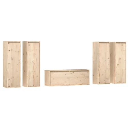 Meubles TV 5 pcs Bois massif de pin