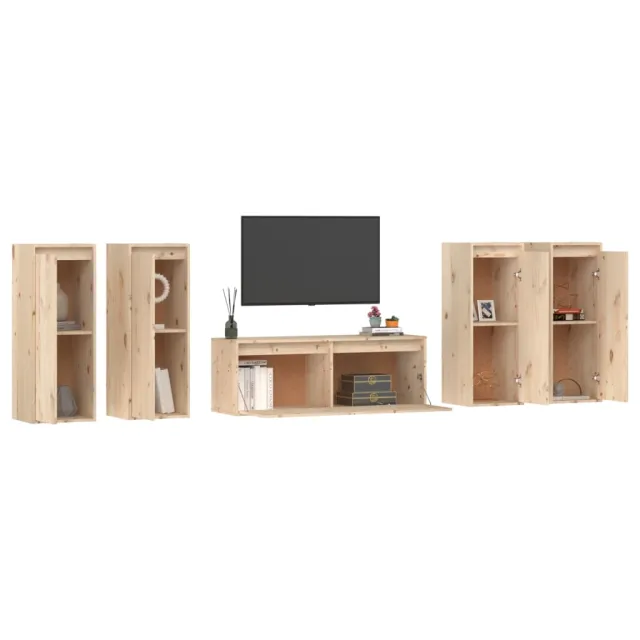 Meubles TV 5 pcs Bois massif de pin