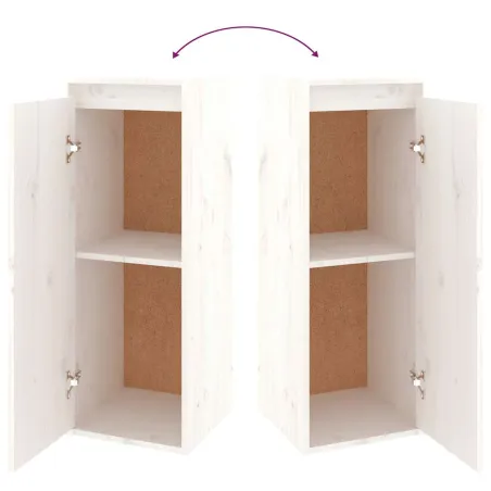 Meubles TV 4 pcs Blanc Bois massif de pin