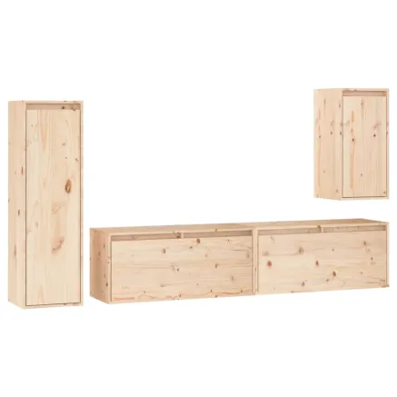 Meubles TV 4 pcs Bois massif de pin 2