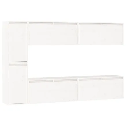Meubles TV 6 pcs Blanc Bois massif de pin 2
