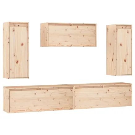 Meubles TV 5 pcs Bois massif de pin 2