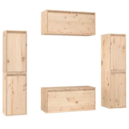 Meubles TV 6 pcs Bois massif de pin 2