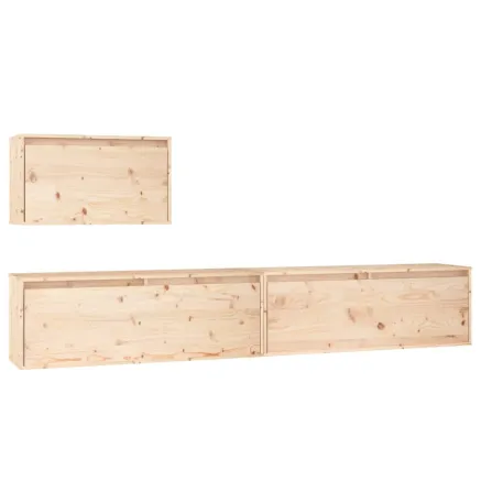 Meubles TV 3 pcs Bois massif de pin 2
