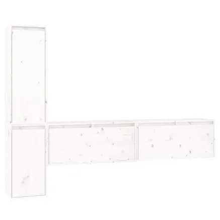 Meubles TV 4 pcs Blanc Bois massif de pin 2