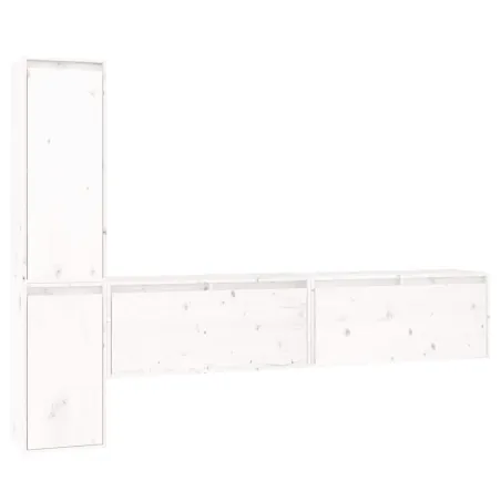 Meubles TV 4 pcs Blanc Bois massif de pin