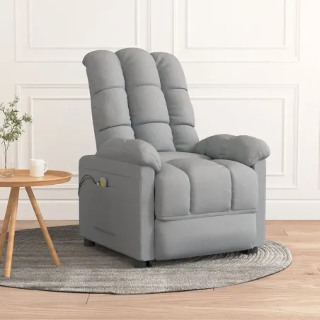 Fauteuil de massage inclinable Gris clair Tissu