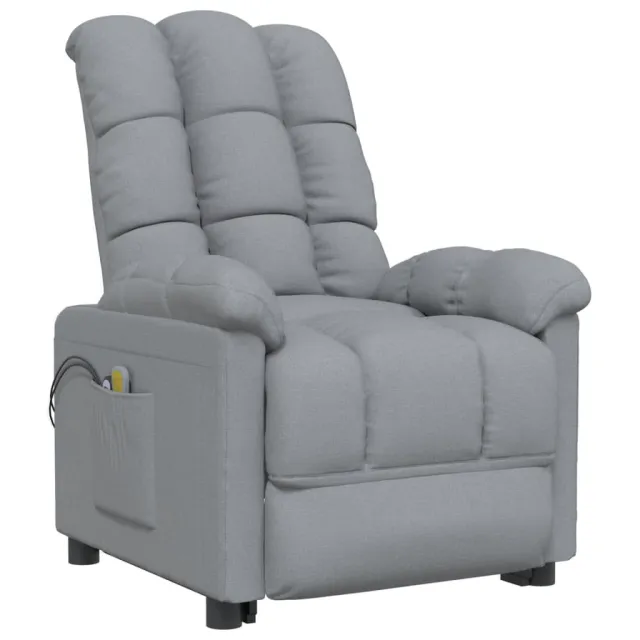 Fauteuil de massage inclinable Gris clair Tissu