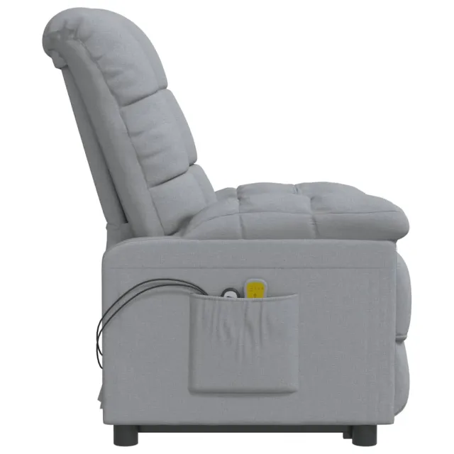 Fauteuil de massage inclinable Gris clair Tissu