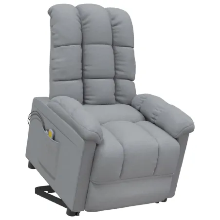 Fauteuil de massage inclinable Gris clair Tissu
