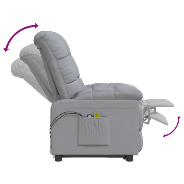 Fauteuil de massage inclinable Gris clair Tissu