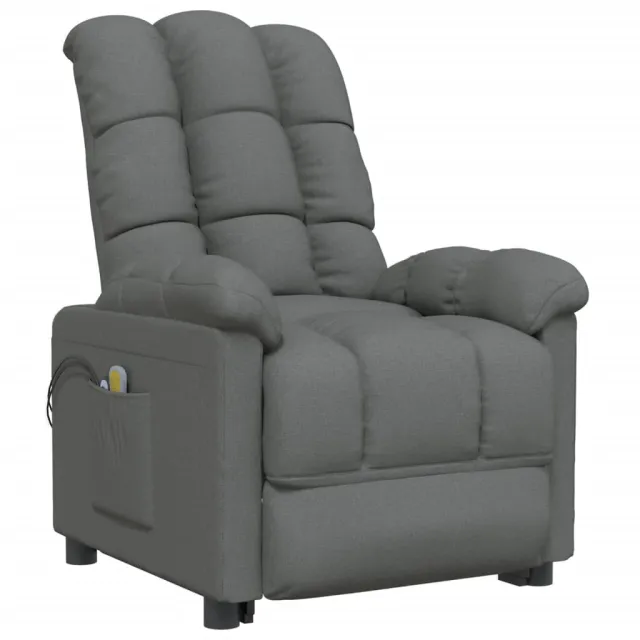 Fauteuil de massage inclinable Gris foncé Tissu