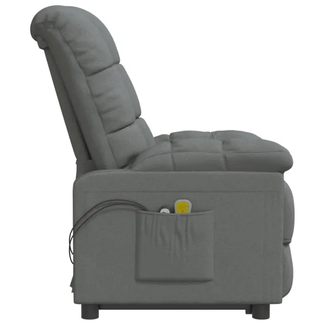 Fauteuil de massage inclinable Gris foncé Tissu