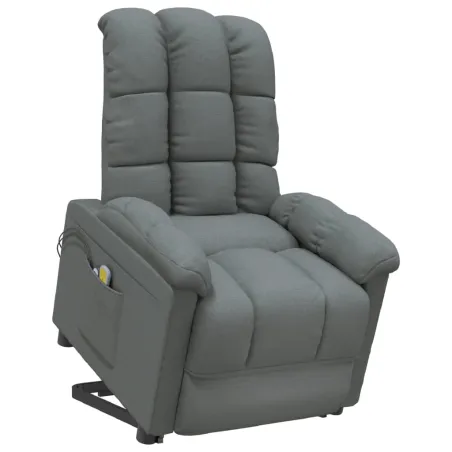 Fauteuil de massage inclinable Gris foncé Tissu