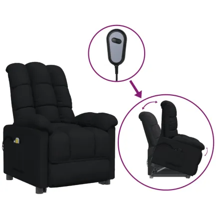 Fauteuil de massage Noir Tissu 2