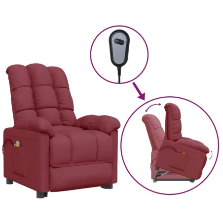 Fauteuil de massage Rouge bordeaux Tissu