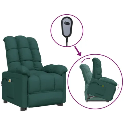 Fauteuil de massage Vert foncé Tissu 2