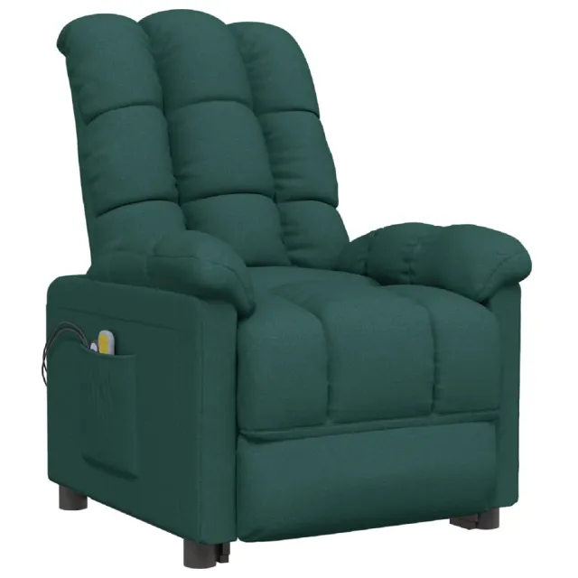 Fauteuil de massage Vert foncé Tissu