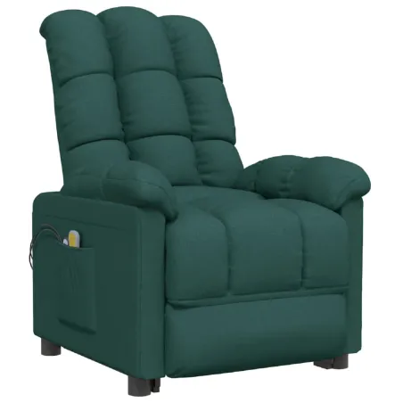 Fauteuil de massage Vert foncé Tissu