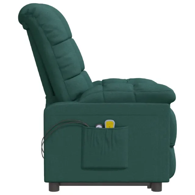 Fauteuil de massage Vert foncé Tissu