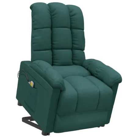 Fauteuil de massage Vert foncé Tissu